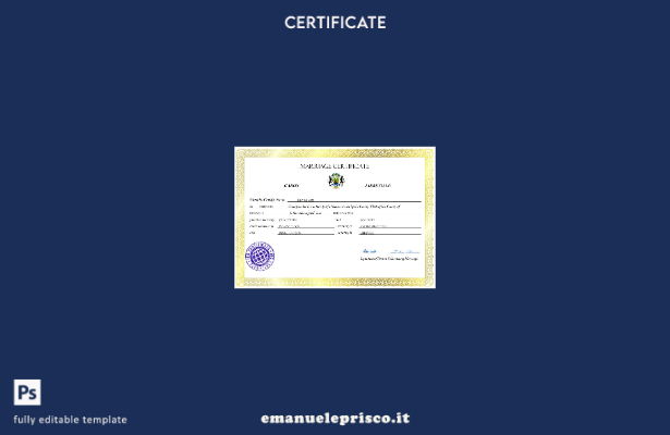 certificato di matrimonio del Gabon in stile verificato Modello Word e PDF